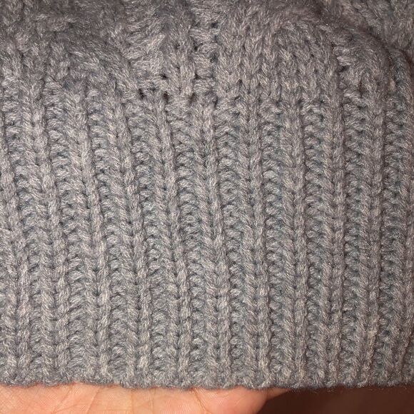 moon & madison M Gray Chunky Cable Knit Open Front Cardigan w Pockets - Picture 7 of 12